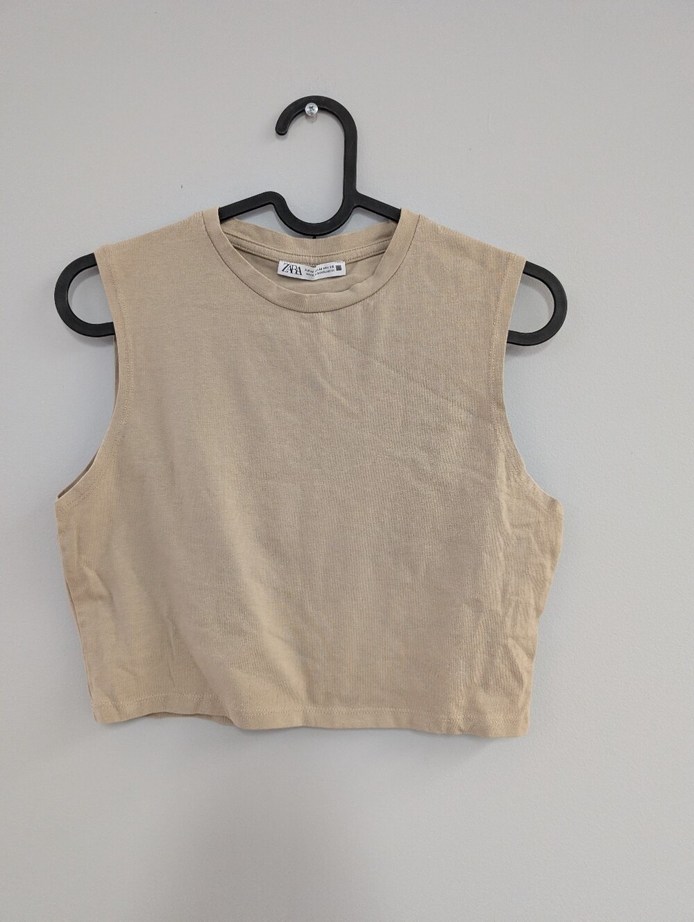 Zara Beige Sleeveless Crop Top